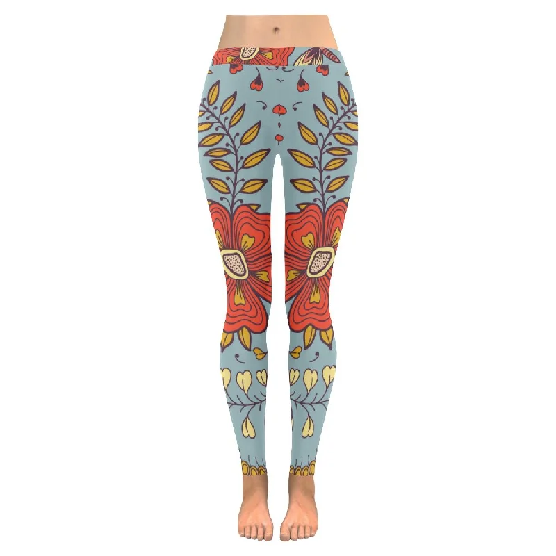 Zenzzle flowers and butterflies graphic Low Rise yoga Leggings for women