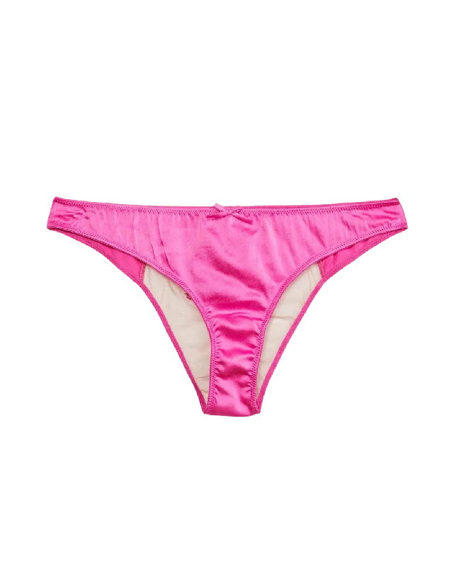 plus-size high-waisted panties with a floral lace trimLet's Make Love Cheeky, Hot Pink