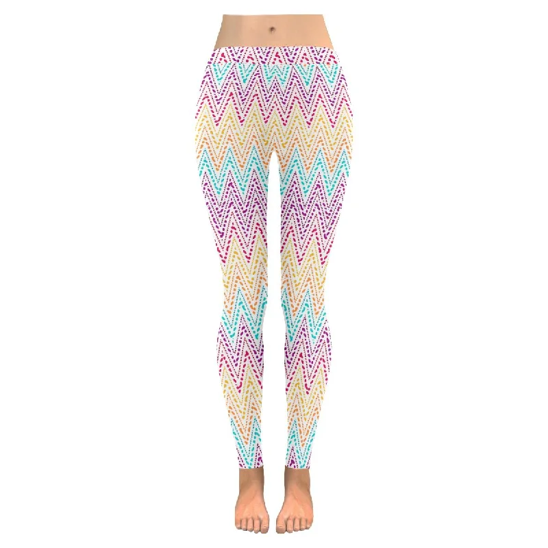 Zenzzle Colorfull dots chevron print Low Rise yoga Leggings for women