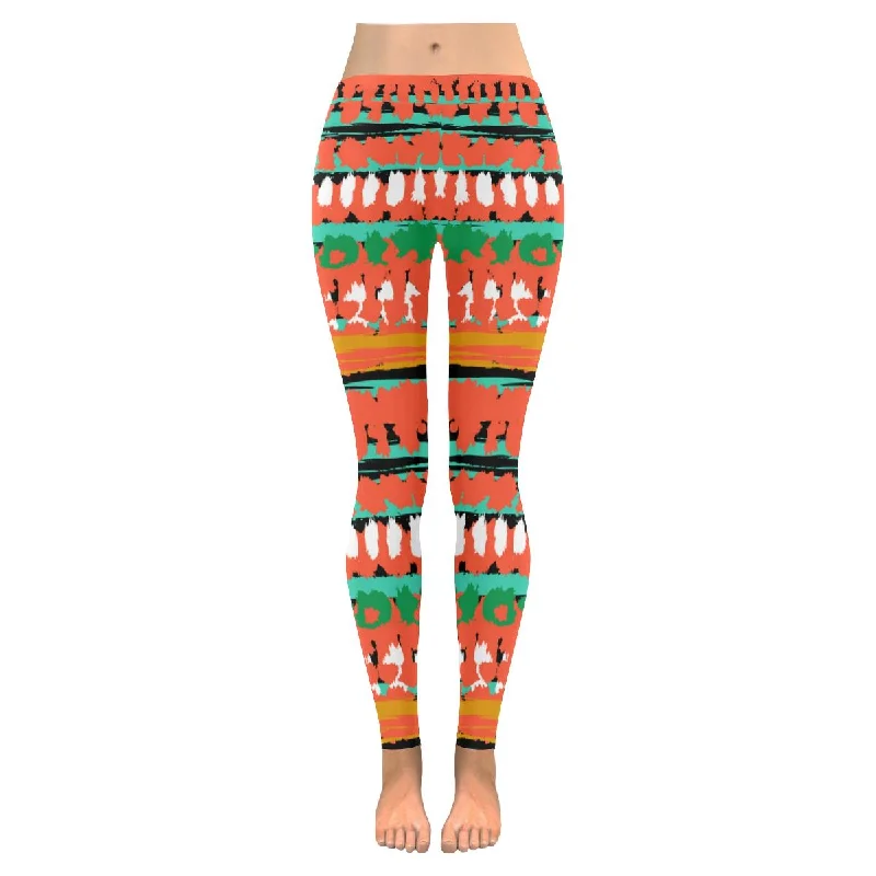 Zenzzle Ethnic hand painted print graphic low rise womens leggings