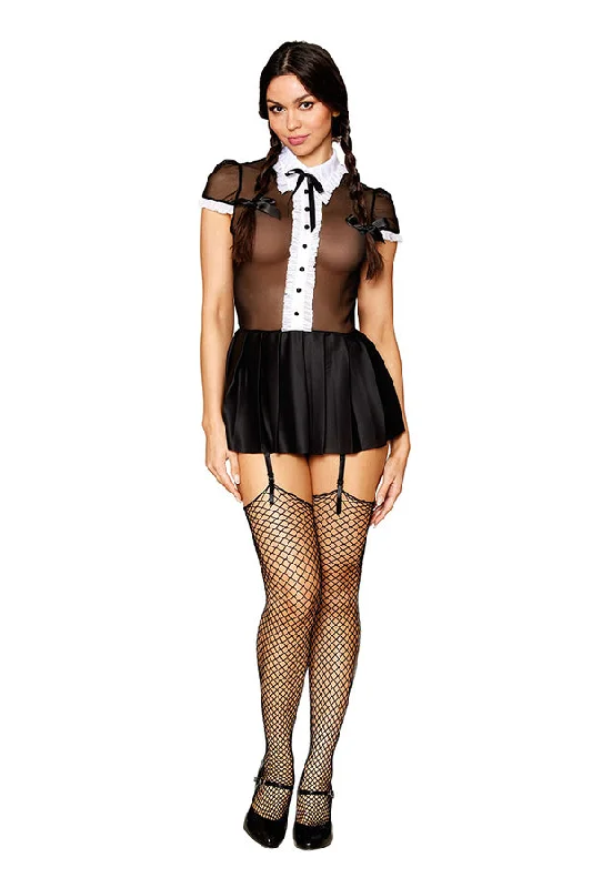 wireless bra with molded cupsGothic schoolgirl-themed costume set