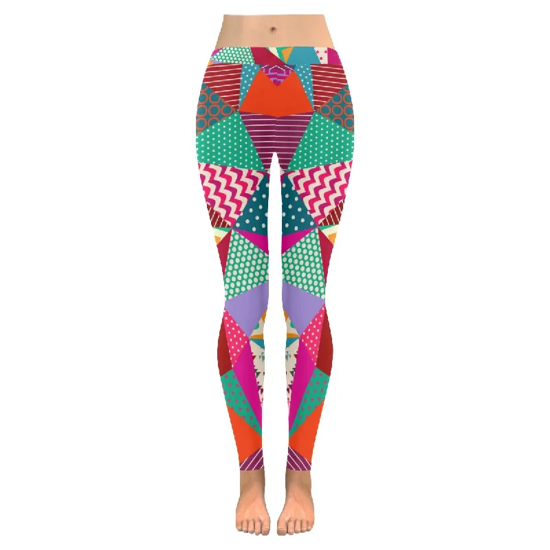 Zenzzle Patch Work print Low Rise Ladies yoga running Leggings