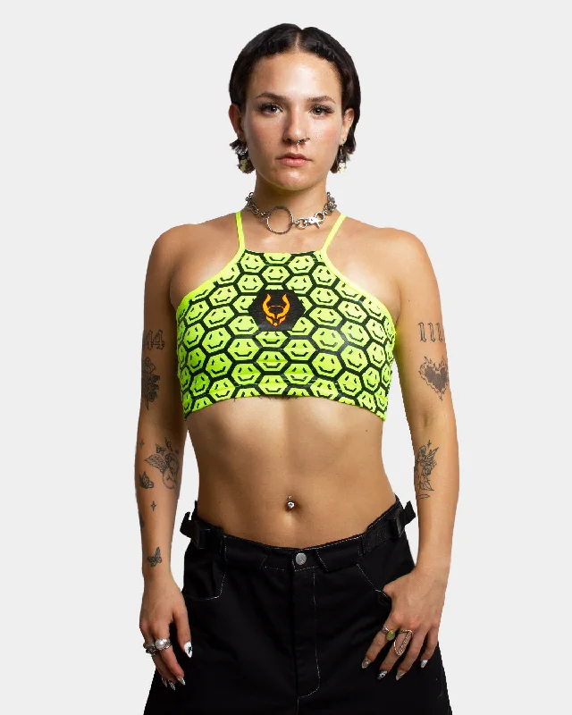 Women's Blouse with BeltTANK CROP TOP HEX SMILEY