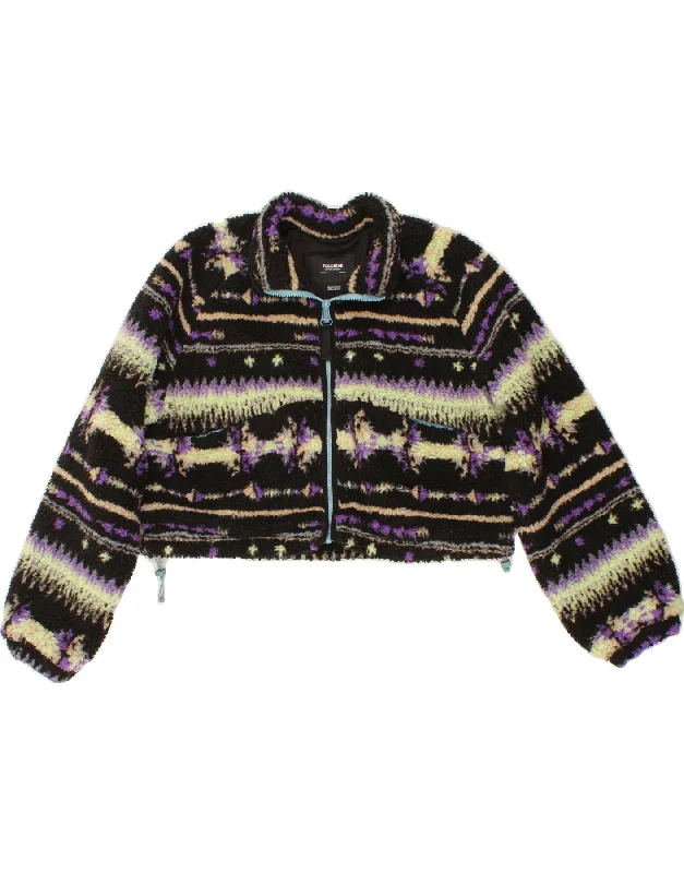 Women's Quilted CoatsPULL & BEAR Womens Oversized Crop Fleece Jacket UK 6 XS Multicoloured