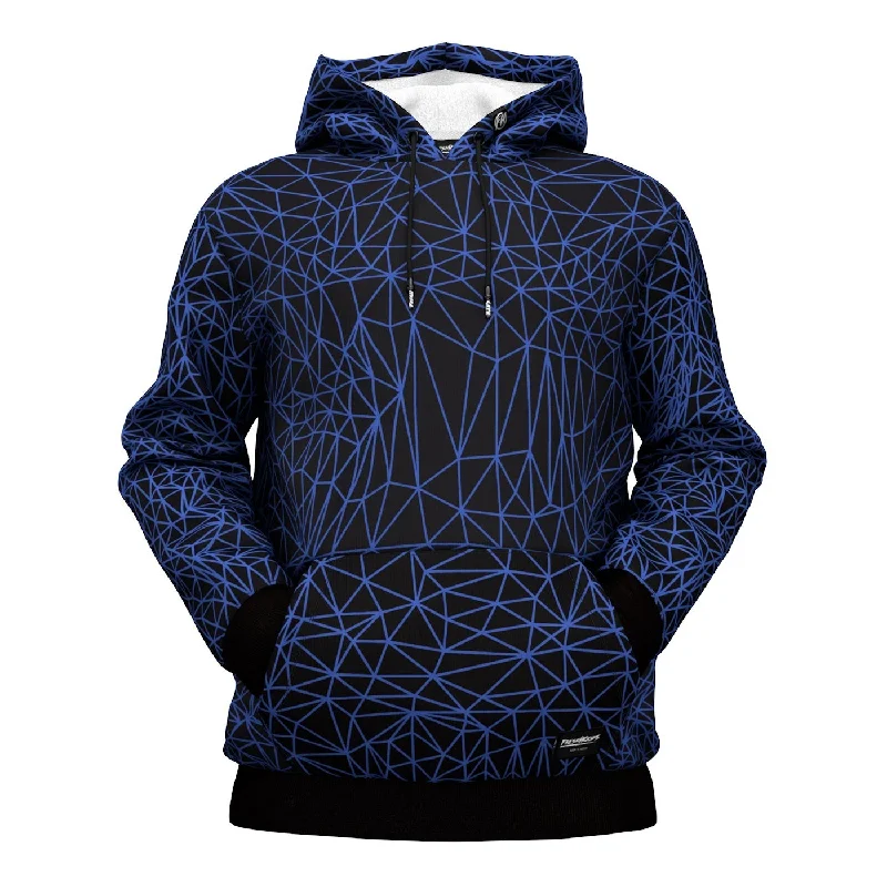 Women's Hooded Sweatshirts with Cozy FabricAbstract Blue Polygons Hoodie