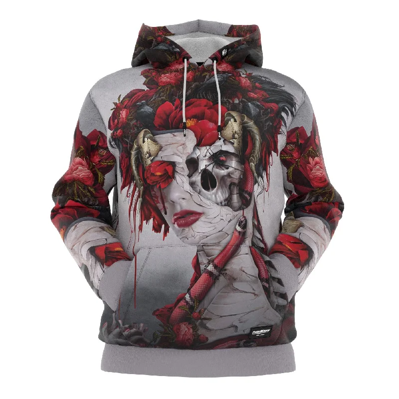 Women's Hooded Sweatshirts with Jacquard LiningQueen Of Snakes And Black Widow Hoodie