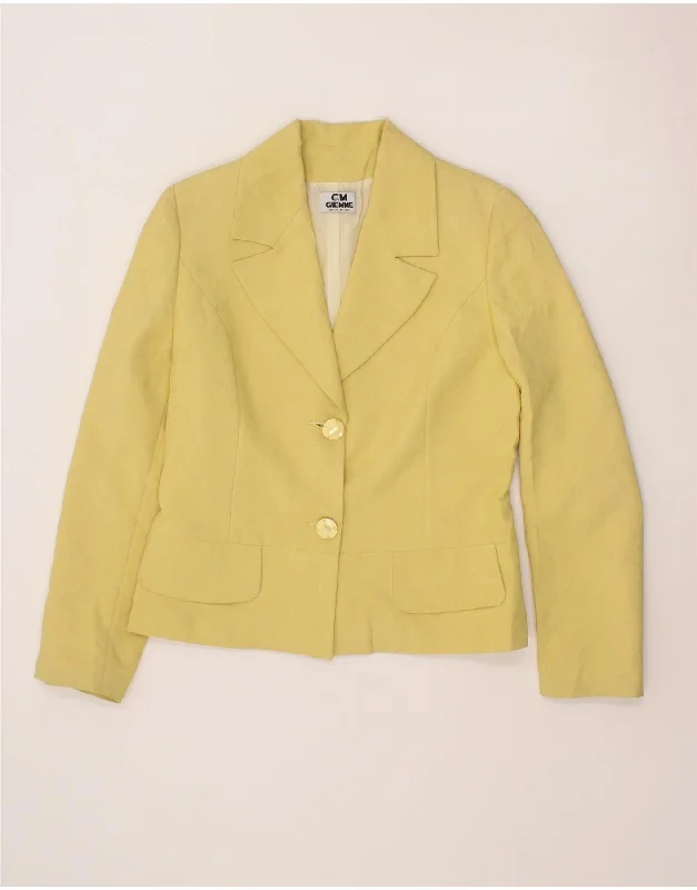 Women's Zip-Up CoatsGIEMME Womens 2 Button Blazer Jacket UK 10 Small Yellow