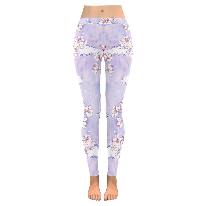 Zenzzle sakura and clouds Low Rise Ladies yoga Leggings for women