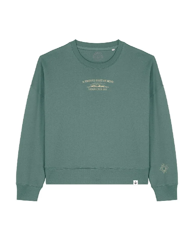 Women's Blouse with RufflesState of Mind Organic Women Crewneck - Green Bay