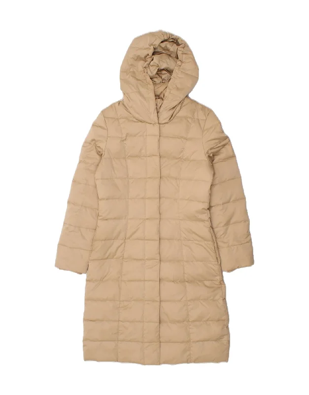 Women's Coats with Fur TrimSISLEY Womens Hooded Padded Coat UK 10 Small Beige Polyester