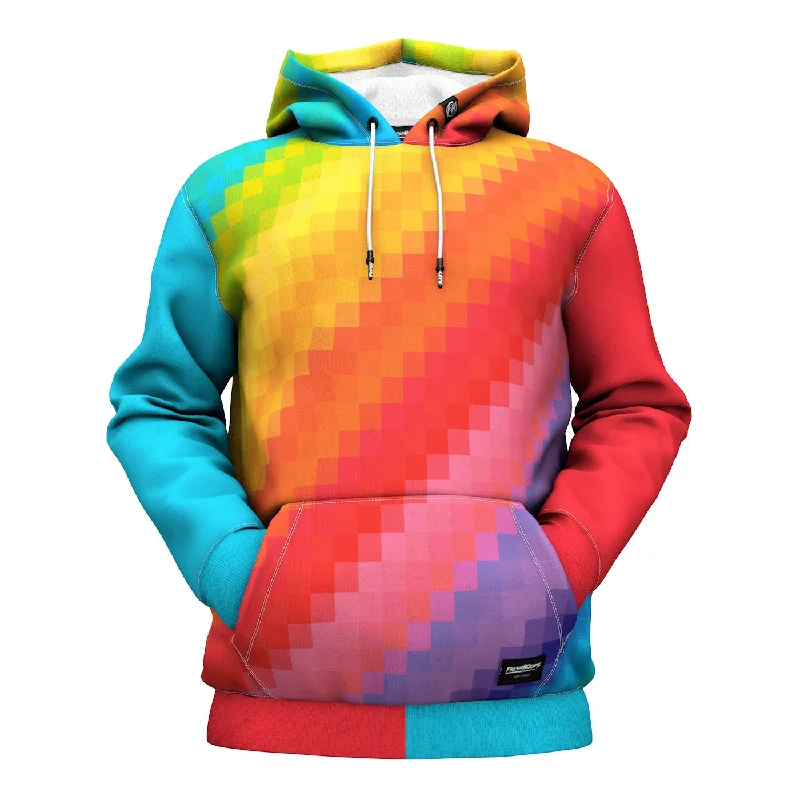 Women's Hooded Sweatshirts with Tie-Dye LiningPixel Pride Hoodie