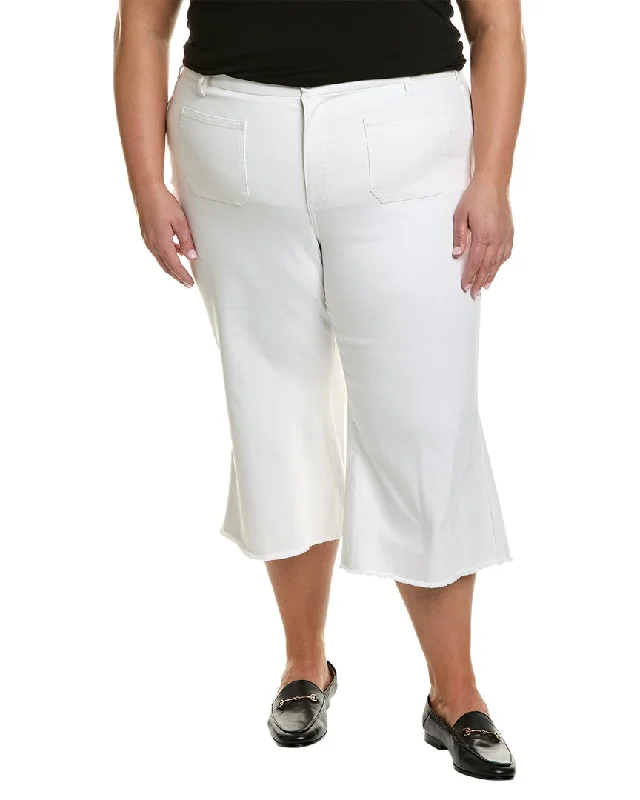 Women's Jodhpurs with Sweetheart NeckNYDJ Plus Patchie Major Wide Leg Capri Optic White Jean