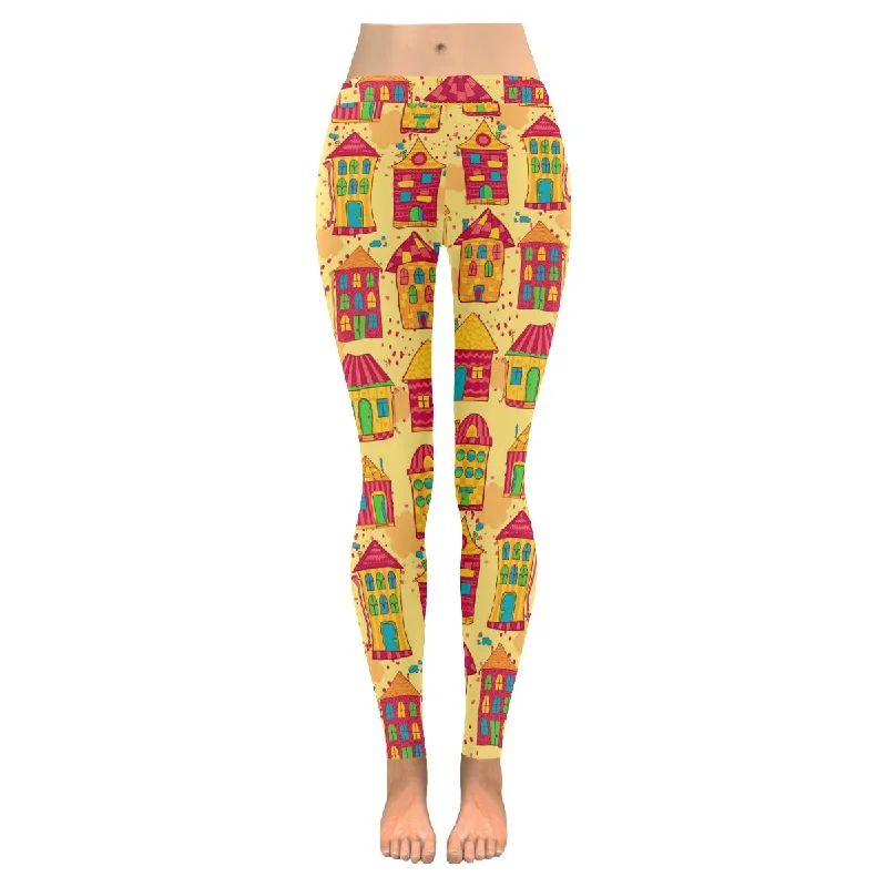 Zenzzle colorful houses graphic print Low Rise yoga Leggings for women