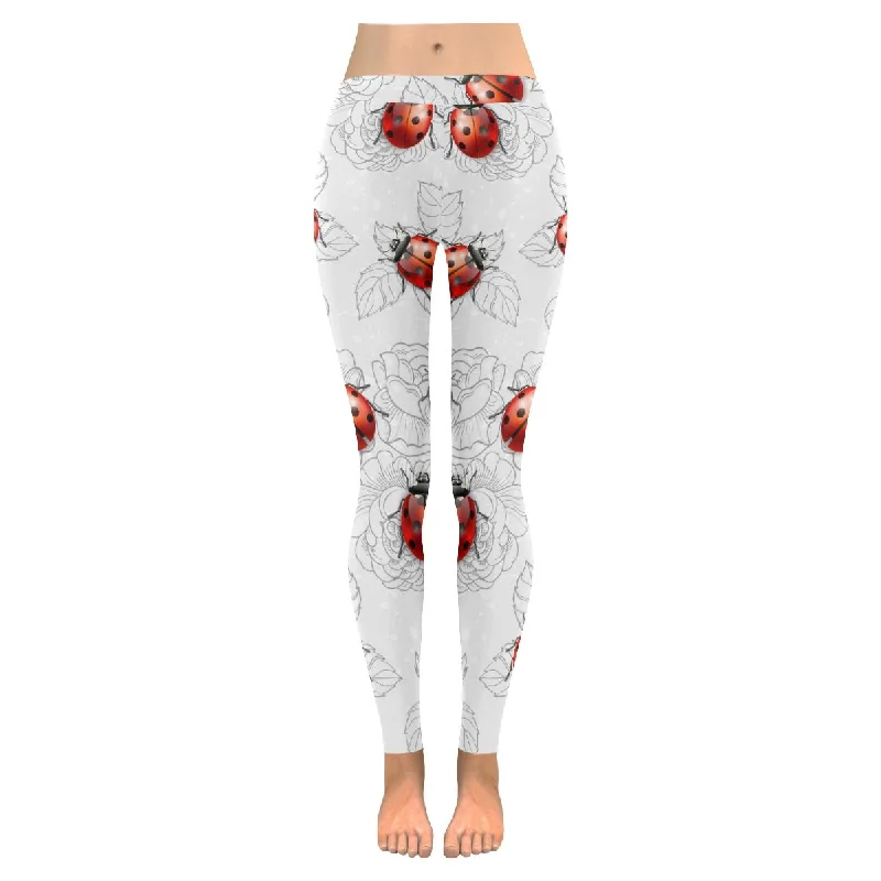 Zenzzle flowers and ladybugs print Low Rise Womens yoga running Leggings