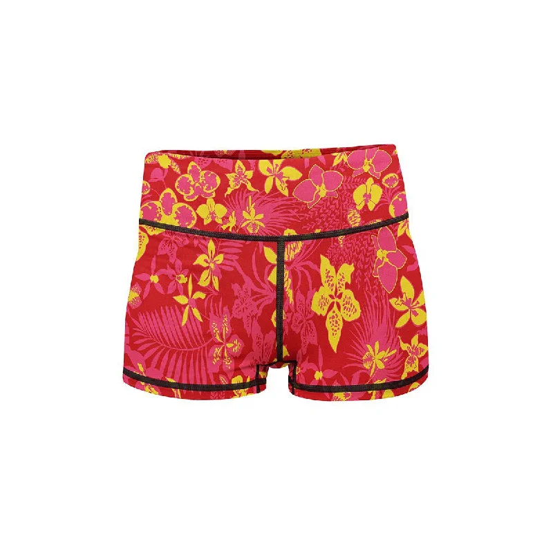 Women's Preppy ShortsFloral Afterglow Yoga Shorts