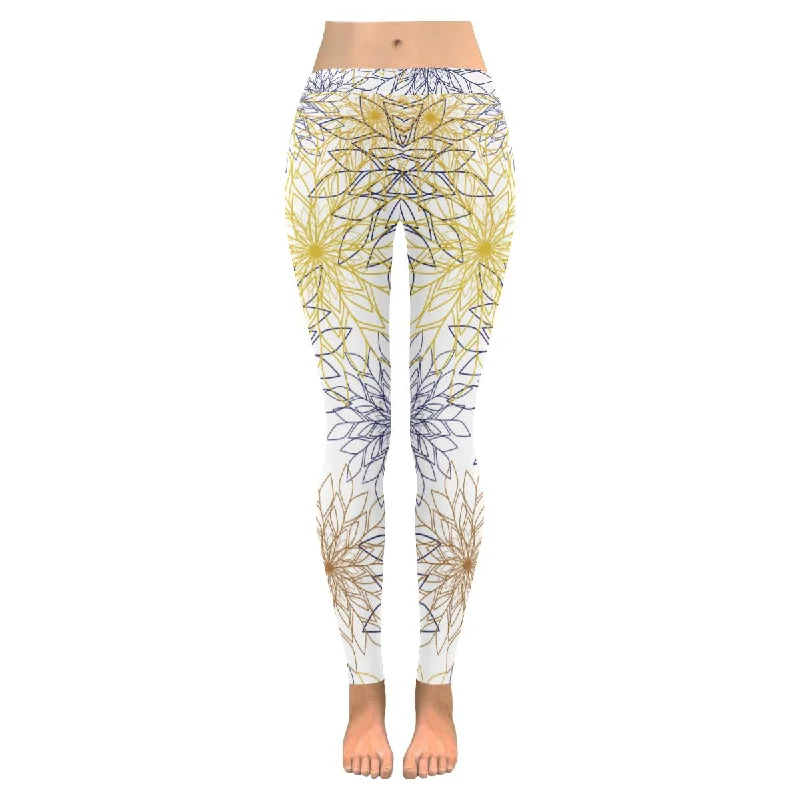 Zenzzle texture with flowers print Low Rise Womens yoga running Leggings