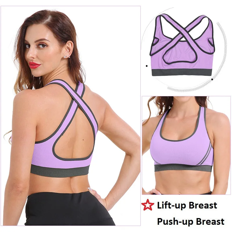 lace underwire bra for special occasionsWoman Girls Sports Bra Cross Back Running Gym Vest Top Female Fitness Active Clothing Seamless Brassiere Yoga Sport Bra