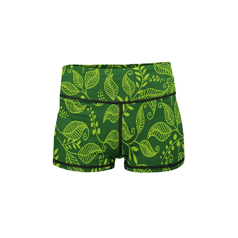 Women's Semi-Formal ShortsGreen Leaf Yoga Shorts