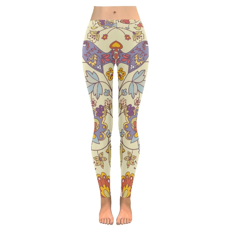 Zenzzle texture flowers and birds graphic ladies Yoga Legging for women