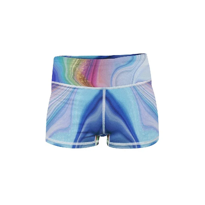 Women's Paperbag Waist ShortsMarble Drift Yoga Shorts