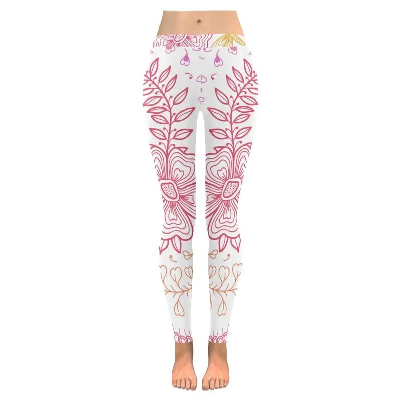 Zenzzle flowers and butterflies Low Rise Womens yoga running Leggings