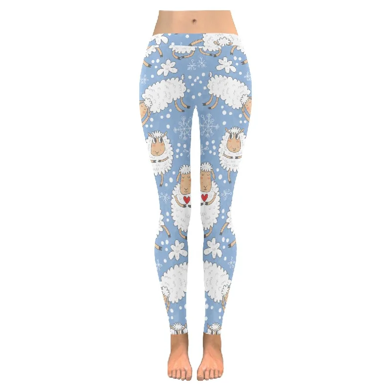 Zenzzle Sheep and snowflakes graphic Low Rise yoga Leggings for women