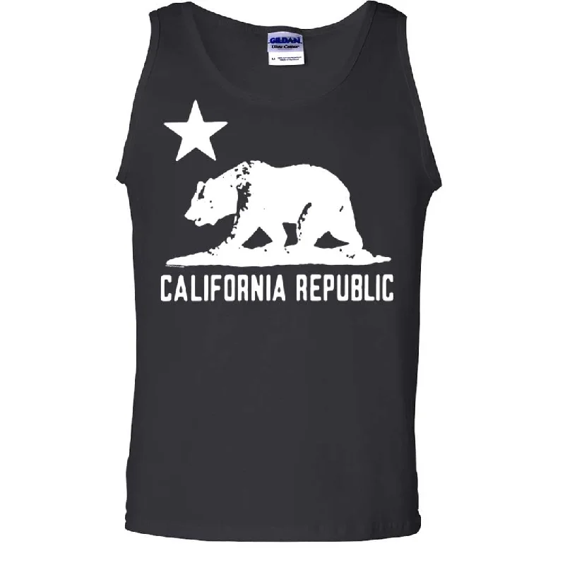 Women's Hooded Sweatshirts with Cinched WaistCalifornia Flag Oversize White Silhouette Asst Colors Tank Top