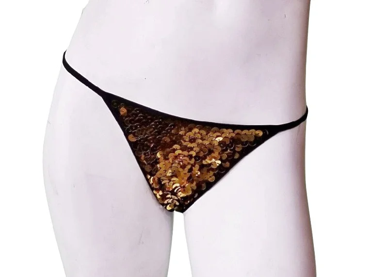 high-compression workout underwear for womenGold Sequin Thongs