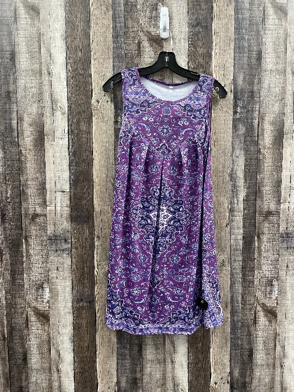 Women's Low Collar DressesPurple Dress Casual Short Cmf, Size S