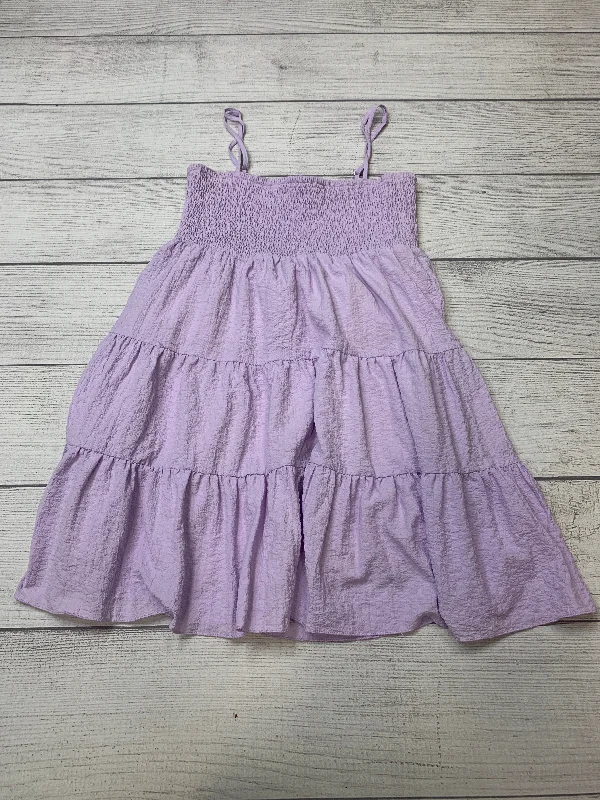 Women's High Collar DressesPurple Dress Casual Short Pink Lily, Size M