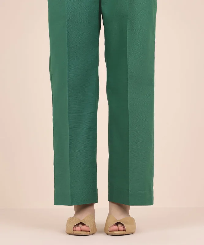 women's cotton pajama setsSolid Khaddar Straight Pants