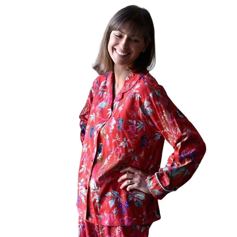 women's pajamas for cozy bedtime routinesRed Exotic Bird Ladies Pyjamas