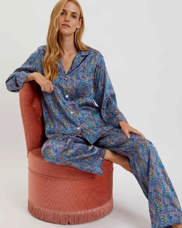 women's pajamas for cold weatherWomen's Silk Pyjamas - Tropical Prince